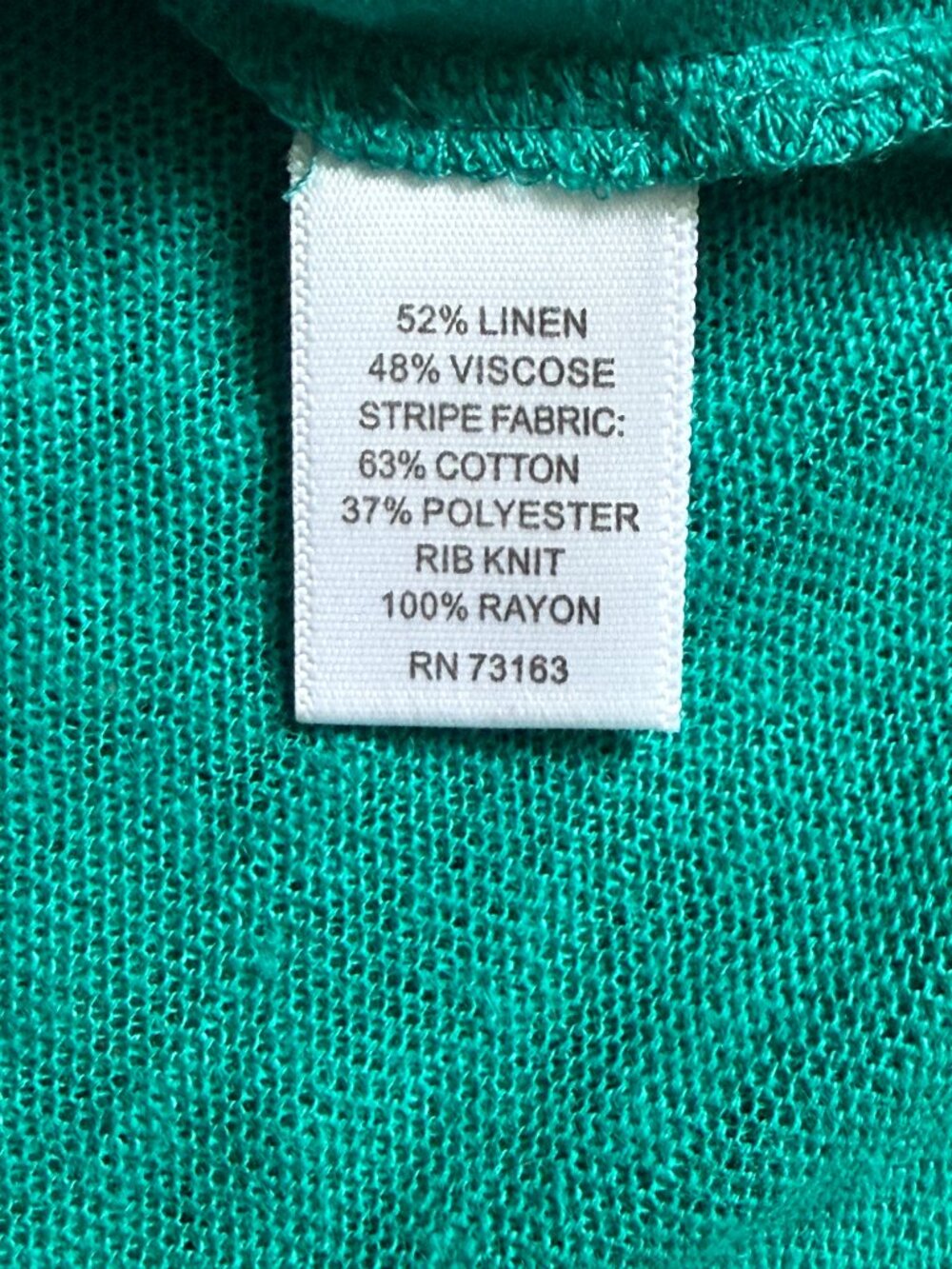Cable & Gauge Teal Linen Blend Textured Yoke Top – Size M - Picture 7 of 9